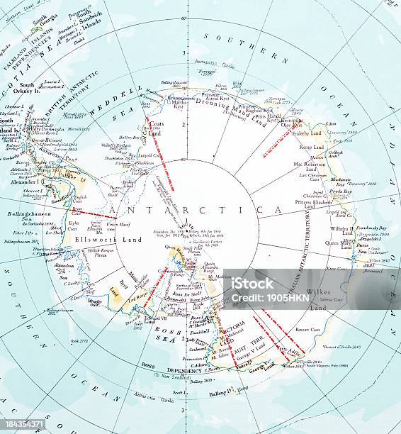 Antarctica Map Stock Photo - Download Image Now - Antarctica, Map, South Pole
