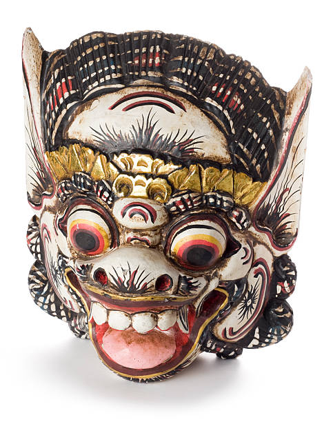 istock Balinese Hindu Barong mask isolated on a white background 184354810