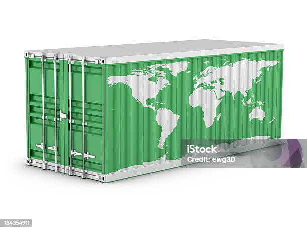 Cargo Container World Map Stock Photo - Download Image Now - Africa, Asia, Australia