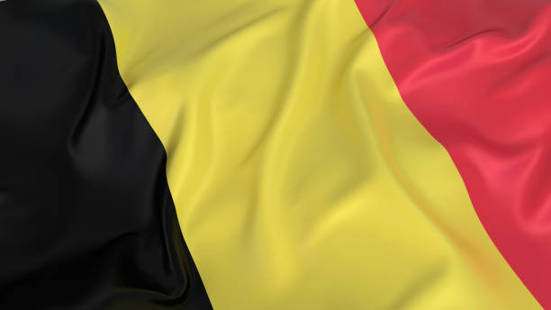 rippled flag of belgium - belgische vlag stockfoto's en -beelden