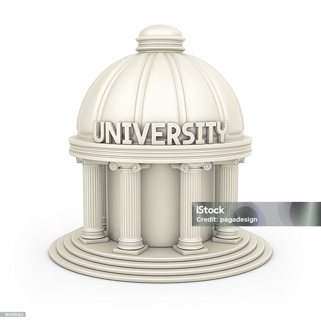 university building isolated beige university building icon.3d render. University Stock Photo