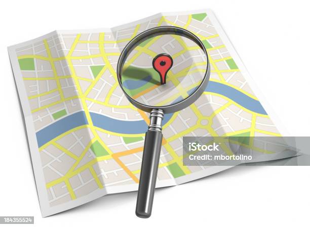 Streetmap Pesquisa Localização De Marcação - Fotografias de stock e mais imagens de Criação Digital - Criação Digital, Direção, Figura para recortar