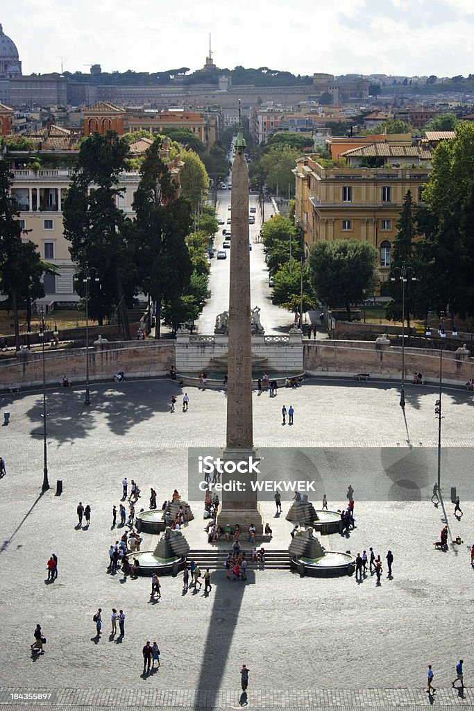 Piazza del Popolo, Rzym, Włochy - Zbiór zdjęć royalty-free (Rzym - Włochy)