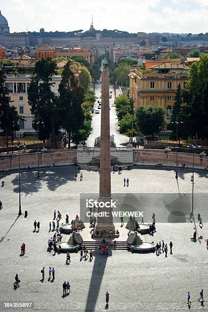 Piazza Del Popolo Rzym Włochy - zdjęcia stockowe i więcej obrazów Rzym - Włochy - Rzym - Włochy, Architektura, Budynek z zewnątrz