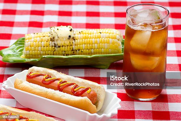 Hotdog And Corn On The Cob Stock Photo - Download Image Now - Butter, Corn, Corn On The Cob