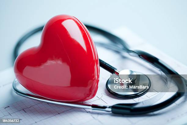 Heart Stethoscope And Ekg Stock Photo - Download Image Now - Heart Shape, Healthcare And Medicine, Stethoscope