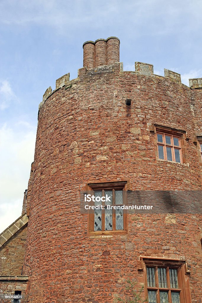 Turret and Battlements Battlements on top of a turret. Powis Castle Stock Photo