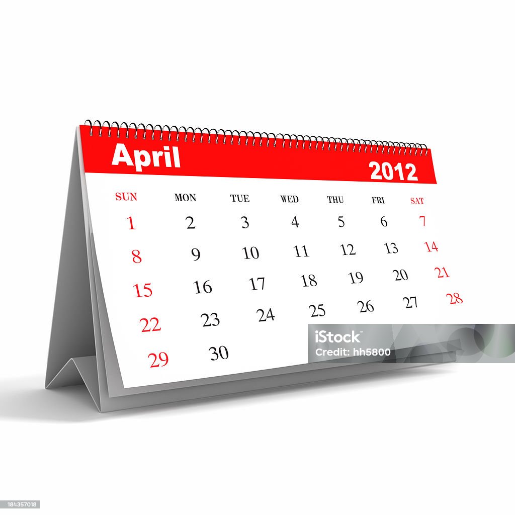 2012 년 4월 기준-달력 시리즈 - 로열티 프리 0명 스톡 사진