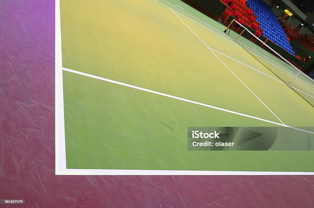 Close-up de linhas de quadra de tênis - Foto de stock de Arame royalty-free