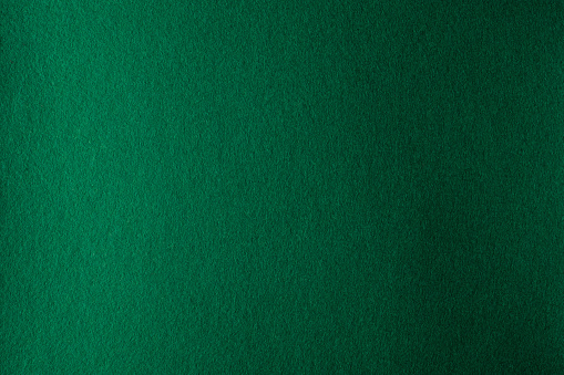 Close-up of clean green felt texture background.