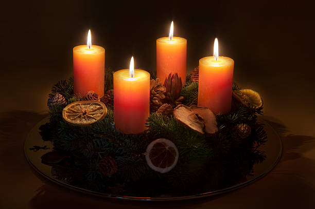 Advent wreath Advent wreath advent candle wreath adventskranz stock pictures, royalty-free photos & images