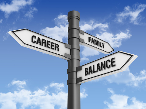 Directional Sign with Family Career Balance
