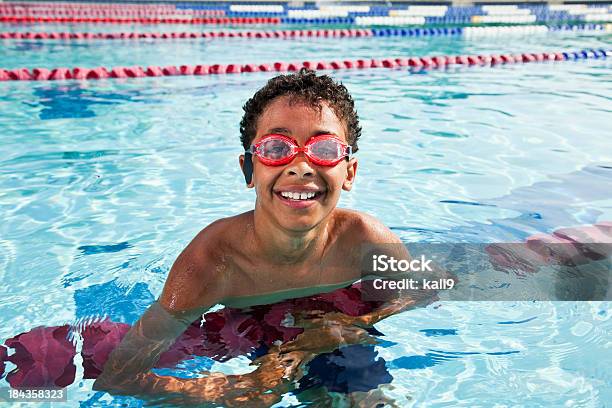 Boy In Swimming Pool Stock Photo - Download Image Now - Swimming, Child, African Ethnicity