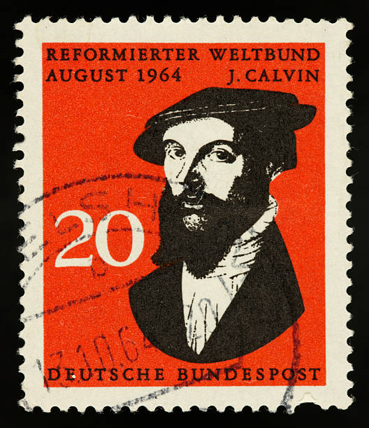 west francobollo tedesco d'epoca j. calvin - 20th century style foto e immagini stock