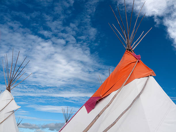 Teepees at a music festival in Devon