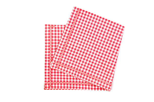 vermelho e branco guardanapo - checked textile imagens e fotografias de stock