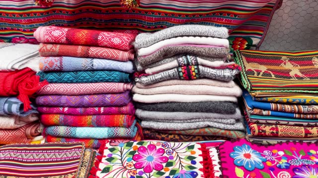Scarves and souvenirs at market stall
