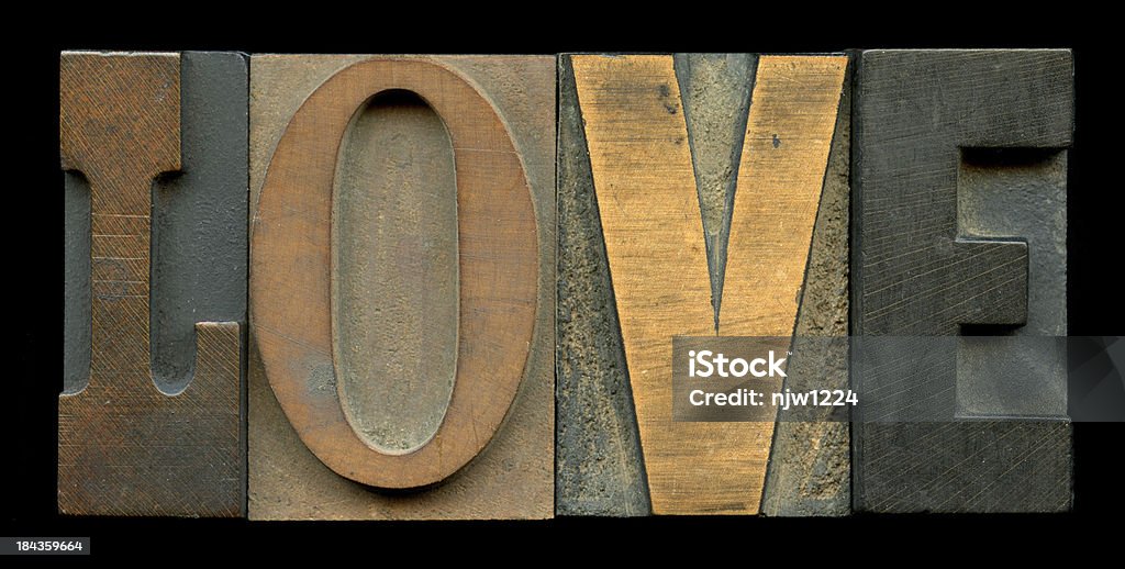 Le mot amour-Oldstyle - Photo de Compositeur typographe libre de droits