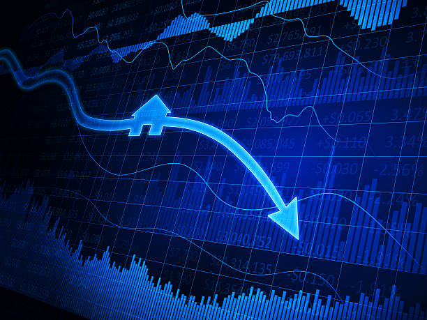 real estate werte chart - price drop stock-fotos und bilder