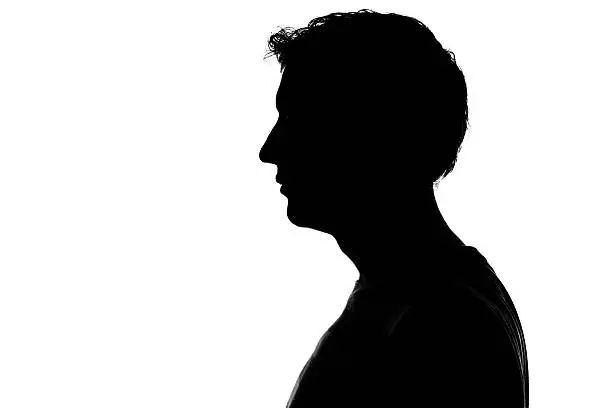 Photo of male profile silhouette