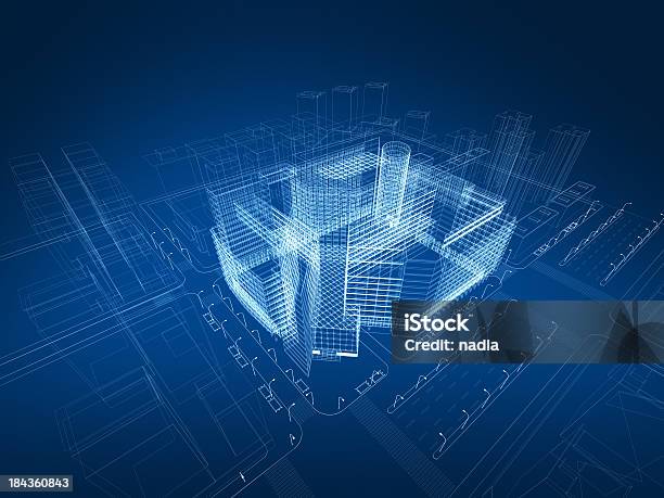 Photo libre de droit de Architecture 3d Abstrait banque d'images et plus d'images libres de droit de Maillage filaire - Maillage filaire, Industrie du bâtiment, Bâtiment vu de l'extérieur