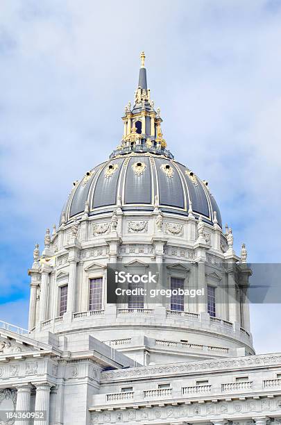 Dome Atop San Francisco City Hall Stock Photo - Download Image Now - Architectural Dome, Architecture, Bell Tower - Tower