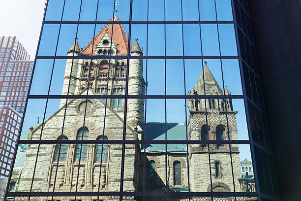 arquitectura de boston - boston church famous place john hancock tower imagens e fotografias de stock