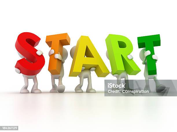 Team Forming Start Word Stock Photo - Download Image Now - Stick Figure, Teamwork, Aspirations