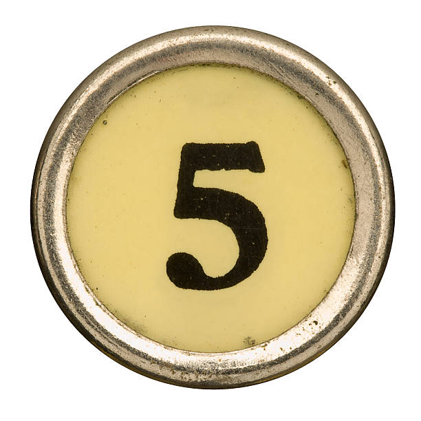 Alphabet - Number 5 from old Manual Typewriter.