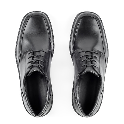 Men's leather dress shoes, isolated on white.