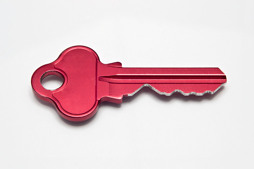 Red metallic key