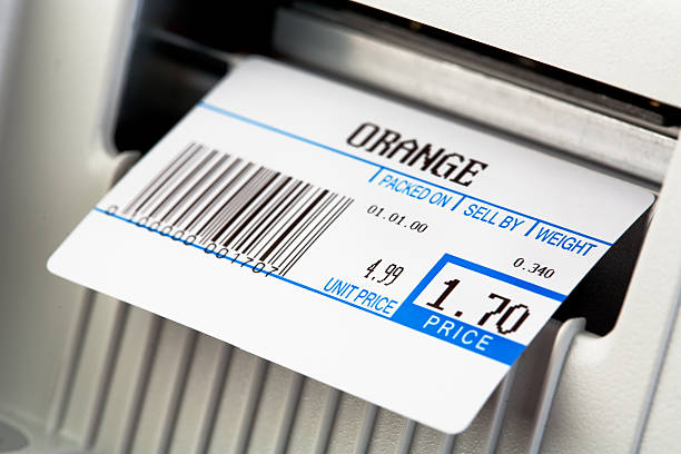 Commercial Scale Commercial Scale with Thermal Label Printing. All about bar-codes in my lightbox: thermal image stock pictures, royalty-free photos & images