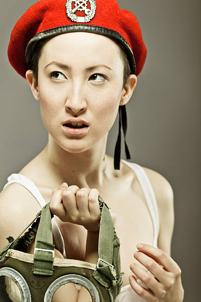 istock Asian girl with gas-mask 184361781