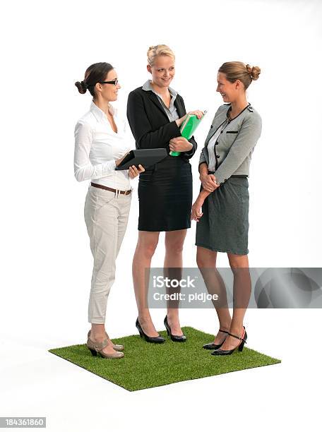 Foto de Feliz Businesswomen Sustentável Xxxl Imagem e mais fotos de stock de Cara A Cara - Cara A Cara, Corpo inteiro, Adulto