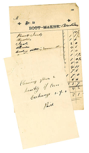 istock Caretaker's bill and receipt, early 20th century 184361953
