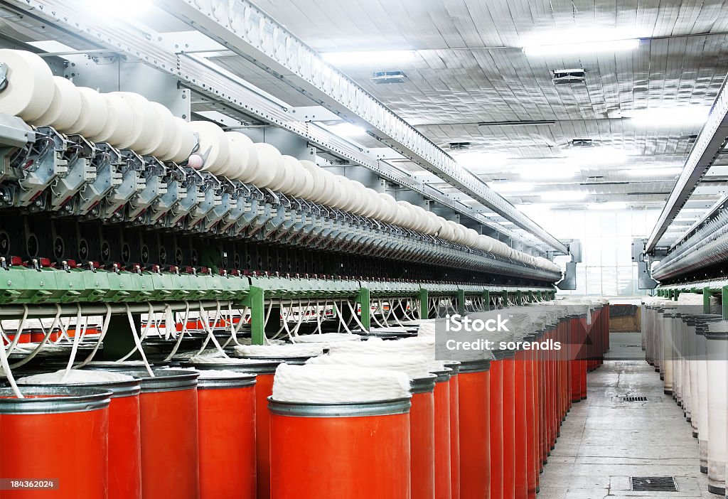 Textile Factory Cotton Thread Machine Line Business Stock Photo