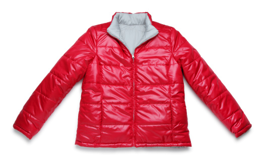 Red Winter Jacket on White