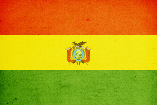 Close-up on a paper flag of Bolivia with light effect and vignette. Visible paper texture for super realistic effect. Selective focus. Canon 5D Mark II and Sigma lens.SEE MORE STATE FLAGS BELOW: