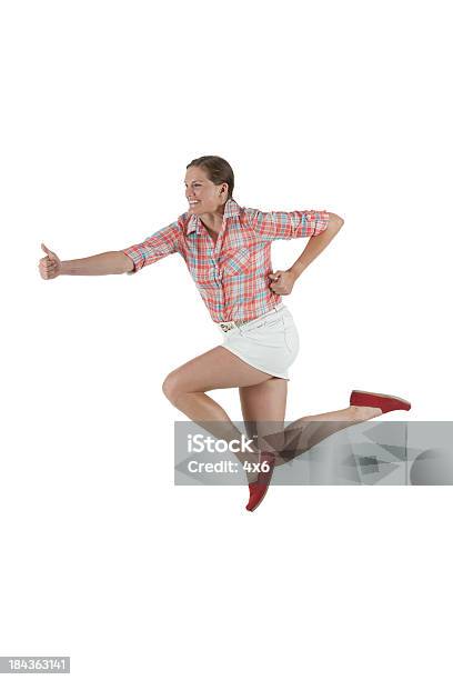 Woman Running In A Hurry Stock Photo - Download Image Now - 20-29 Years, Activity, Adult
