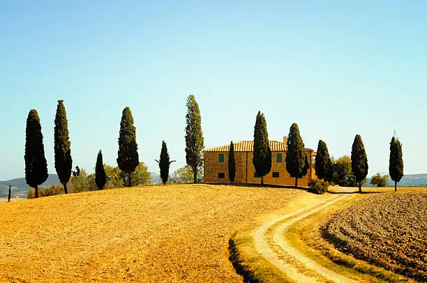 "Farmhouse near SanQuirico,Orcia valley,Chianti region,Tuscany,Italy"