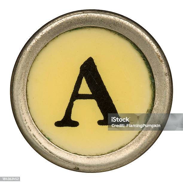 Alphabet Letter A From An Old Manual Typewriter Stock Photo - Download Image Now - Alphabet, Antique, Arts Culture and Entertainment