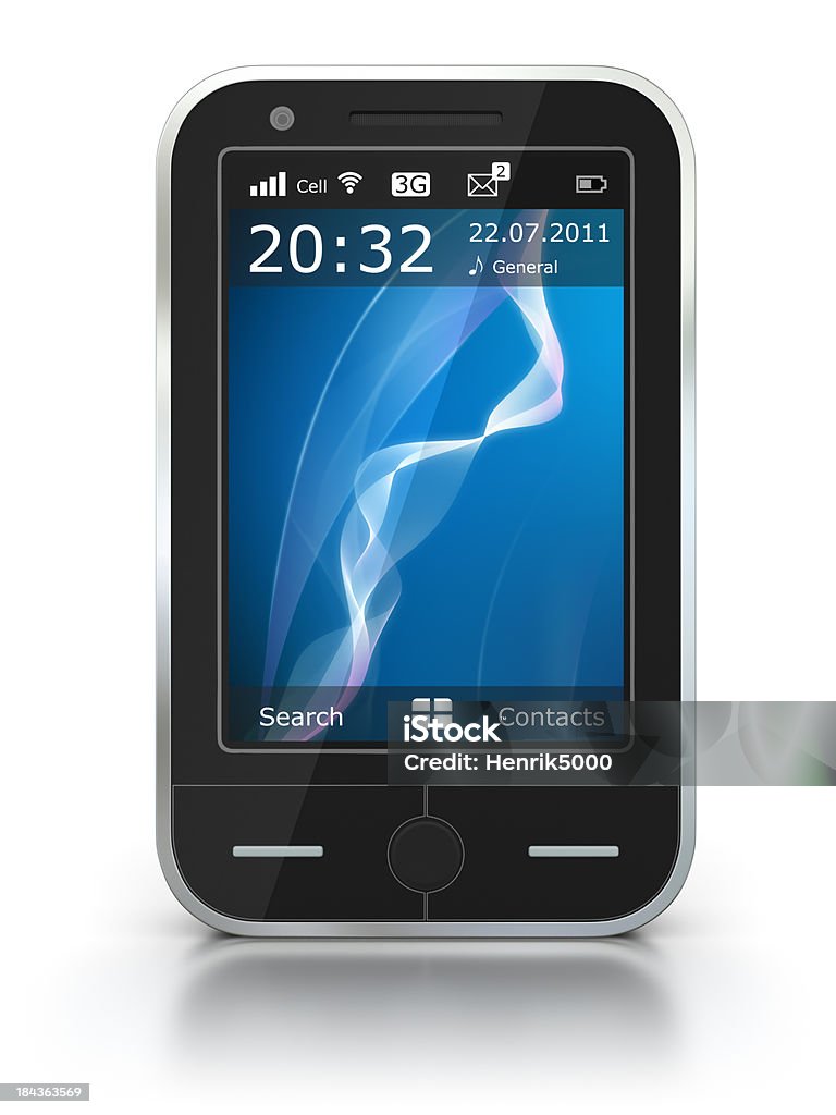 Inteligentny telefon na białym tle z wielu różnych ścieżek odcinania - Zbiór zdjęć royalty-free (Bez ludzi)
