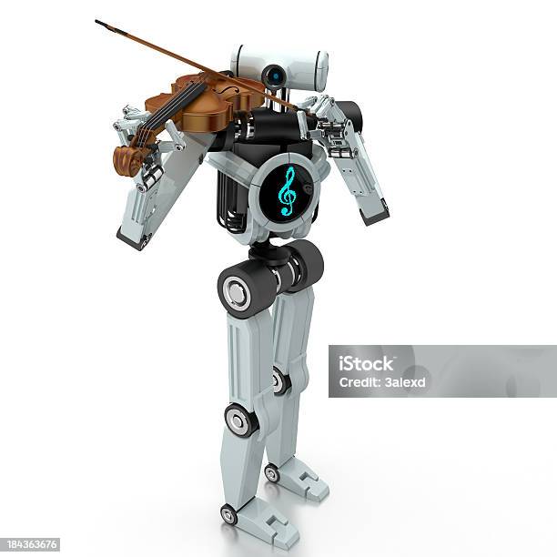 Робот Играет На Скрипке — стоковые фотографии и другие картинки Киборг - Киборг, Музыка, Без людей