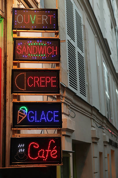 istock French food neon sign 184363884