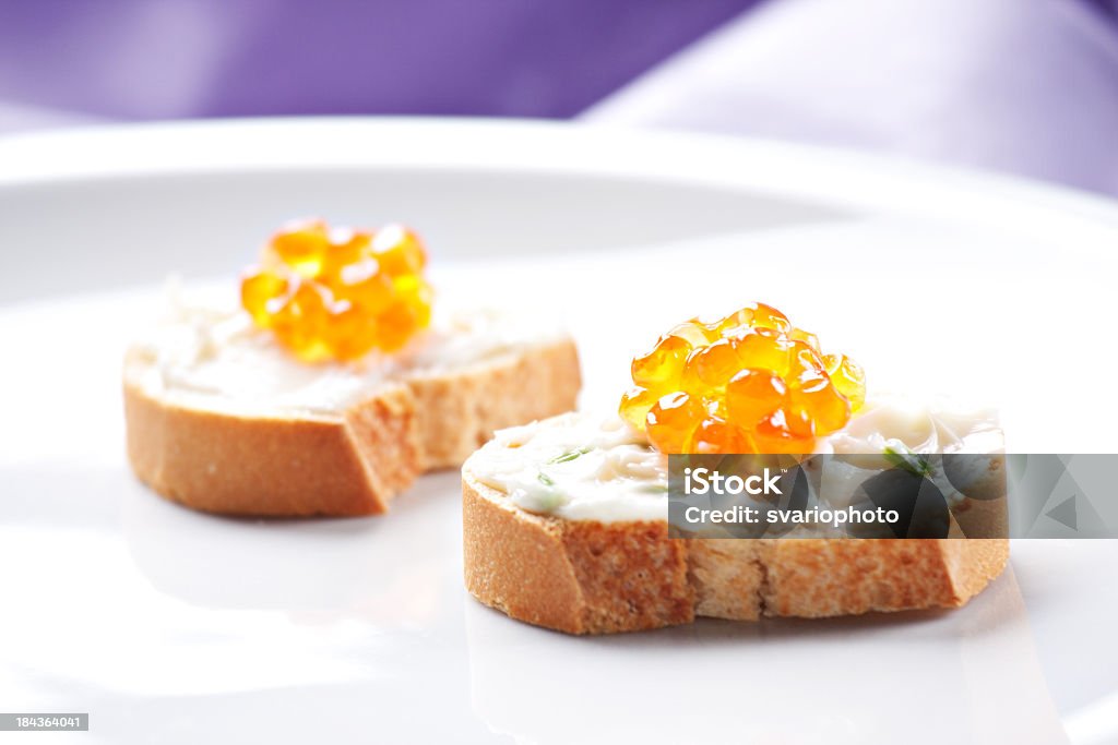 Caviar canapés - Foto de stock de Acompanhamento royalty-free