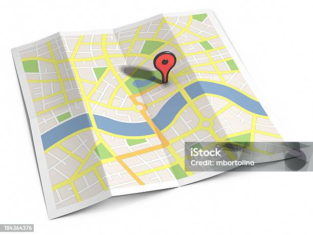 Streetmap Route Lage Marker Stockfoto und mehr Bilder von Digital generiert - Digital generiert, Dreidimensional, Form