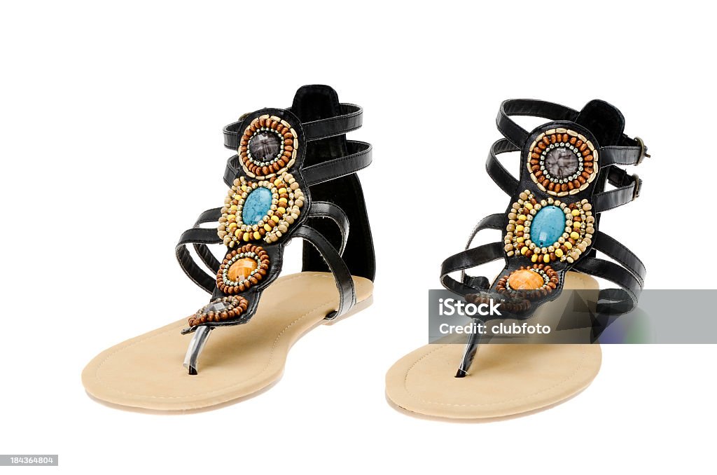 Pair Of Ladies Roman Style Sandals With High Heels Stock Photo - Download  Image Now - Sandal, Cut Out, Pair - iStock