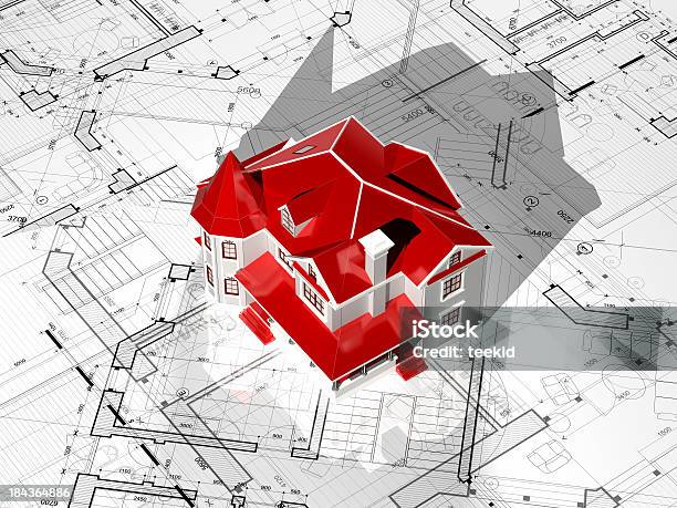 Foto de Houseing Projeto De Arquiteturaconstrução e mais fotos de stock de Plano - Documento - Plano - Documento, Arquitetura, Telhado