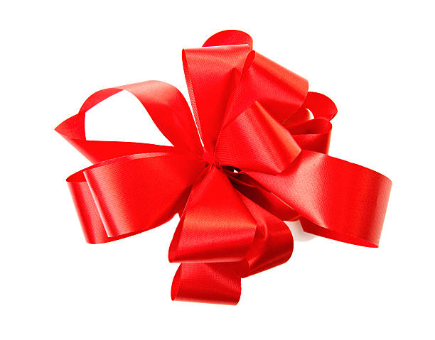 istock Red handmade bow on white giftbox. Valentine's Day. Christmas. 184365101