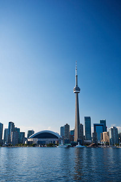 istock Vertical photo of the Toronto skyline under a clear blue sky 184365434